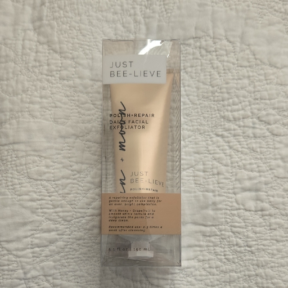 Sun+Moon Just Bee-lieve Polish+Repair Daily Facial Exfoliator NIB